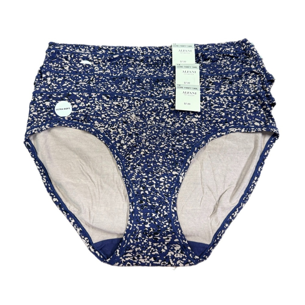 Alfani Women’s Panties 3-Pack – Abstract Animal Print, Size 1X